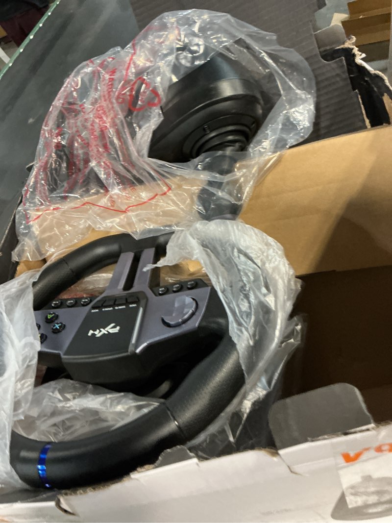 Condition photo showing Good Condition for PXN PC Steering Wheel, V9 GEN2 Universal Usb Car Sim 270/900 Degree Race Steering Wheel with 3-Pedals and Shifter Bundle for PC, Xbox One, Xbox Series X/S, PS4, PS3