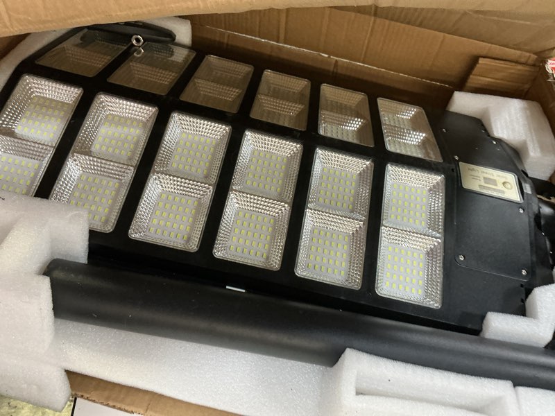 Condition photo showing Good Condition for solar street lights outdoor waterproof - 9000w led solar powered street light dusk to dawn with motion sensor, heavy duty large outdoor solar lights for parking lot/yard/pathway lighting black-2pack 9000