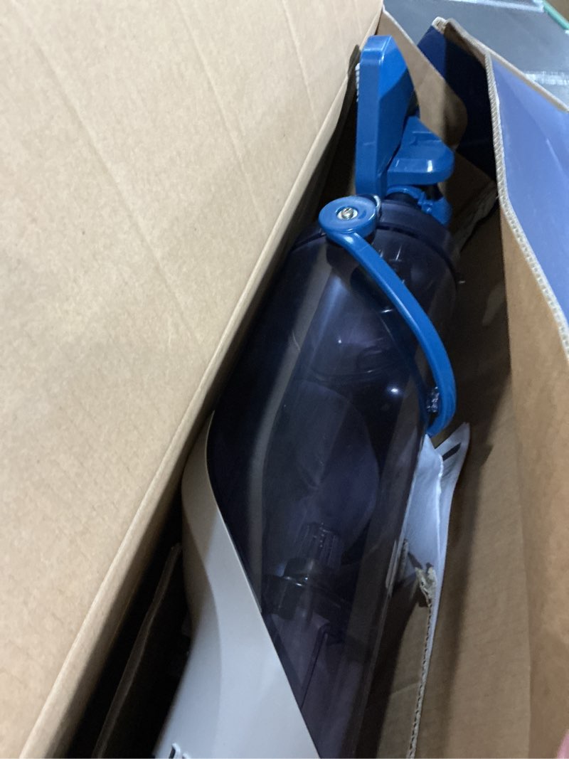 Condition photo showing As Is for pool vacuum for above ground pool with a telescopic pole, running time up to 1h, handheld rechargeable pool cleaner with powerful suction up to 18.5 gallons/min, ideal for leaves & debris, pc10 pc10 blue