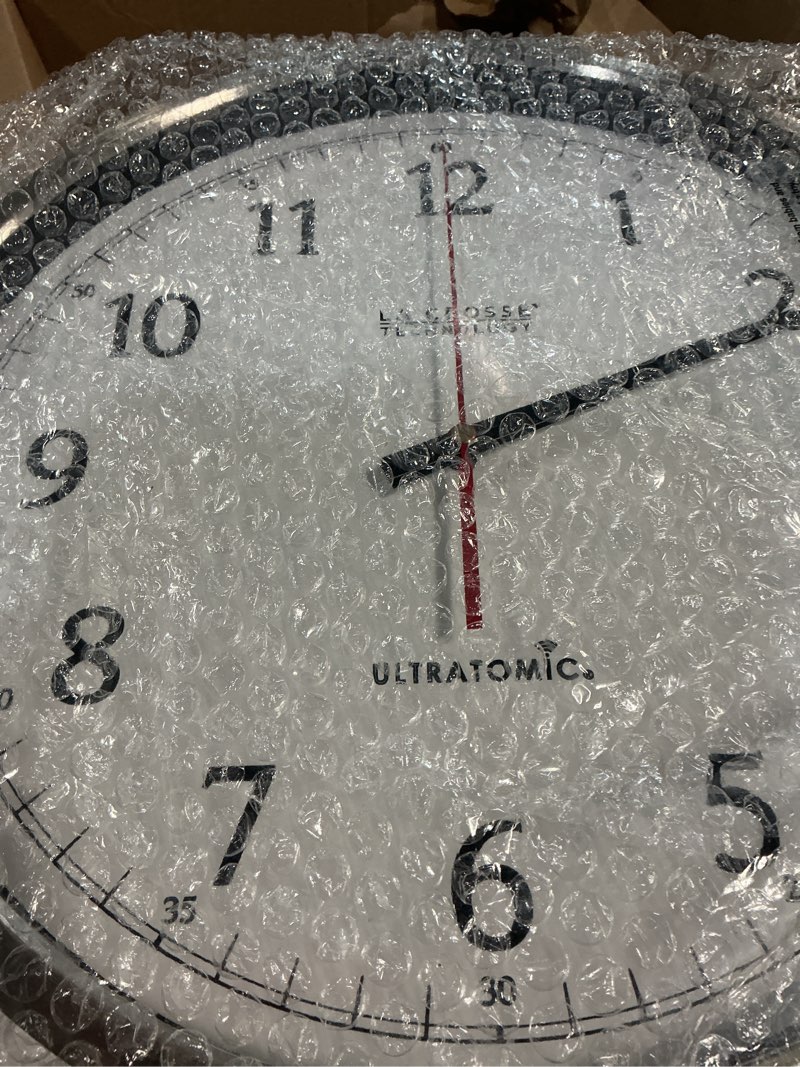 Condition photo showing Good Condition for la crosse technology 404-1235ua-pl ultratomic 14 inch stainless steel wall clock, shatterproof lens, silver silver 14 inch modern