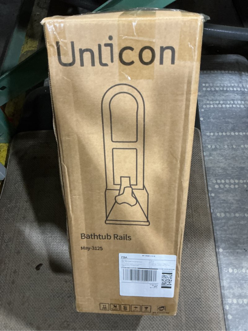 Condition photo showing As Is for Bathtub Safety Rail Adjustable Shower Grab Bar - White Medical Bathtub Handle Grab Bars for Bathroom