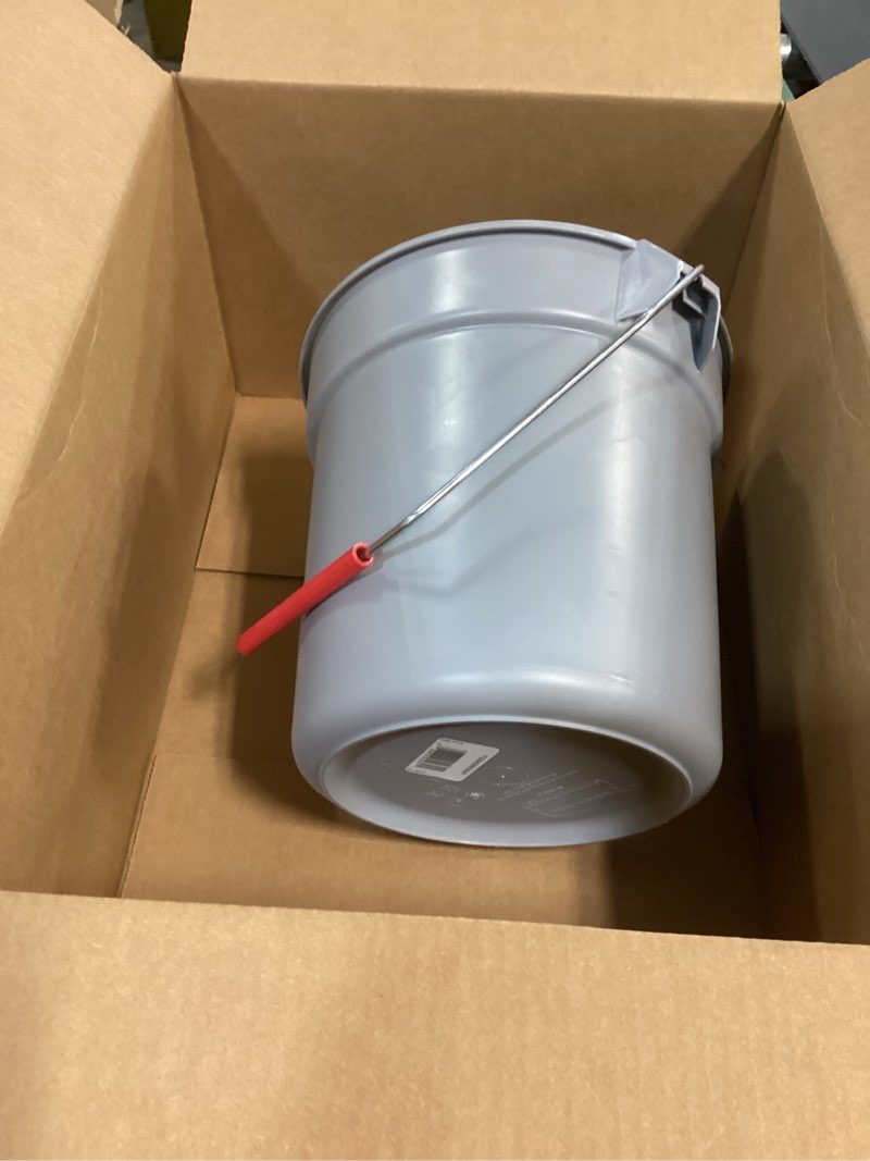 Condition photo showing item condition for Rubbermaid Commercial Products Brute Heavy-Duty Round Bucket, 10-Quart/2.5 Gallon, Gray, Corrosive-Resistant Pail with Handle for Professional/Janitorial Cleaning and Material Transport, Pack of 12 Gray 2.5 Gallon Multi Pack