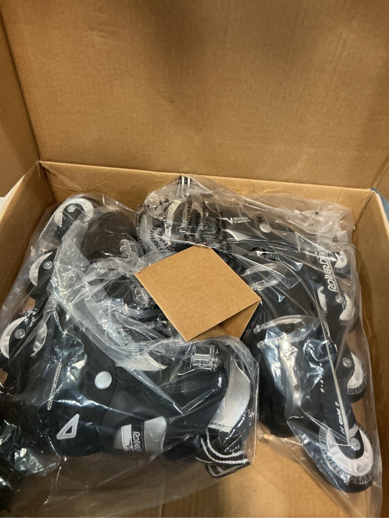 Condition photo showing New/Like New for (size 6-9)roller derby v-tech 500 adjustable performance inline skates for men, women, kids, teens black