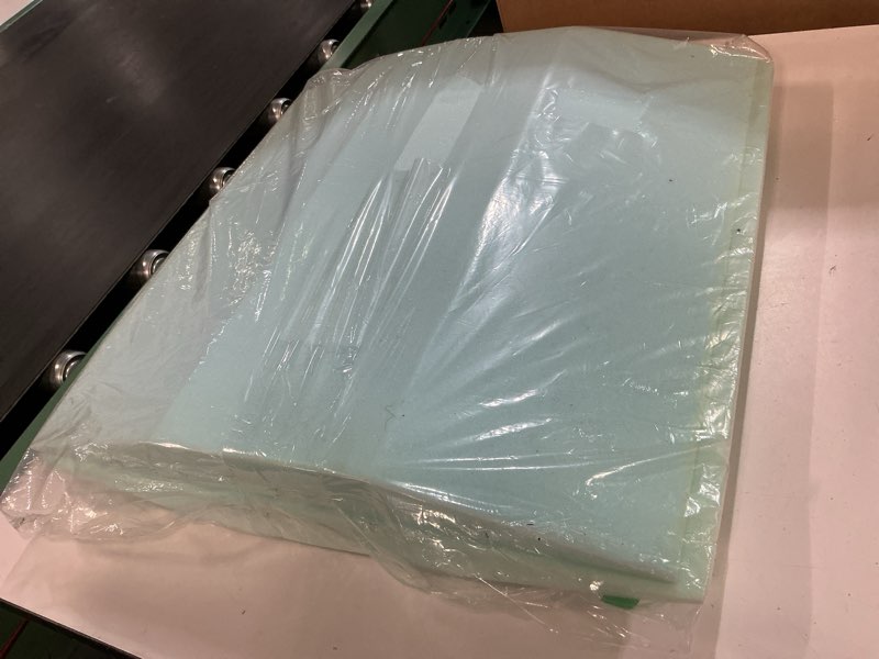 Condition photo showing As Is for couch cushion support for sagging seat - 20" x 20" high-density trapezoid 40d firm foam sofa cushion supports, couch supporter for under the cushions, blue set of 2 20"x20"x2" blue-2pcs