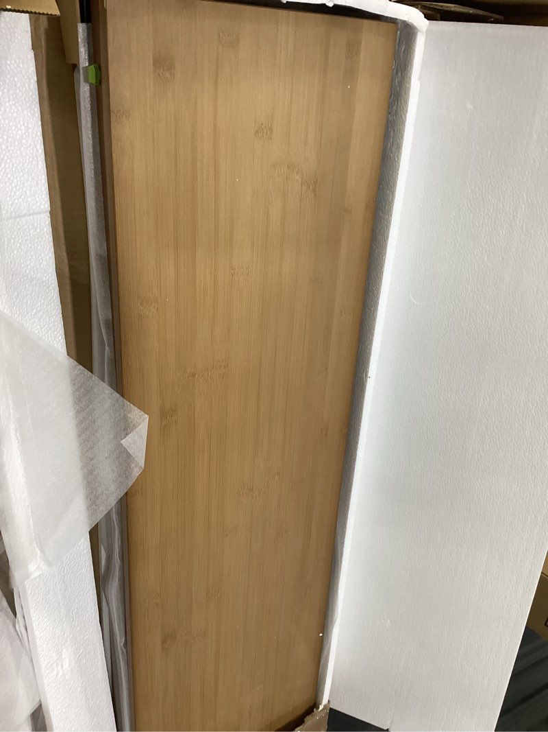 Condition photo showing As Is for wire shelf covers, bamboo wire rack covers for pantry, closet (4pcs, 40" w x 12" d) 40"w x 12"d 4