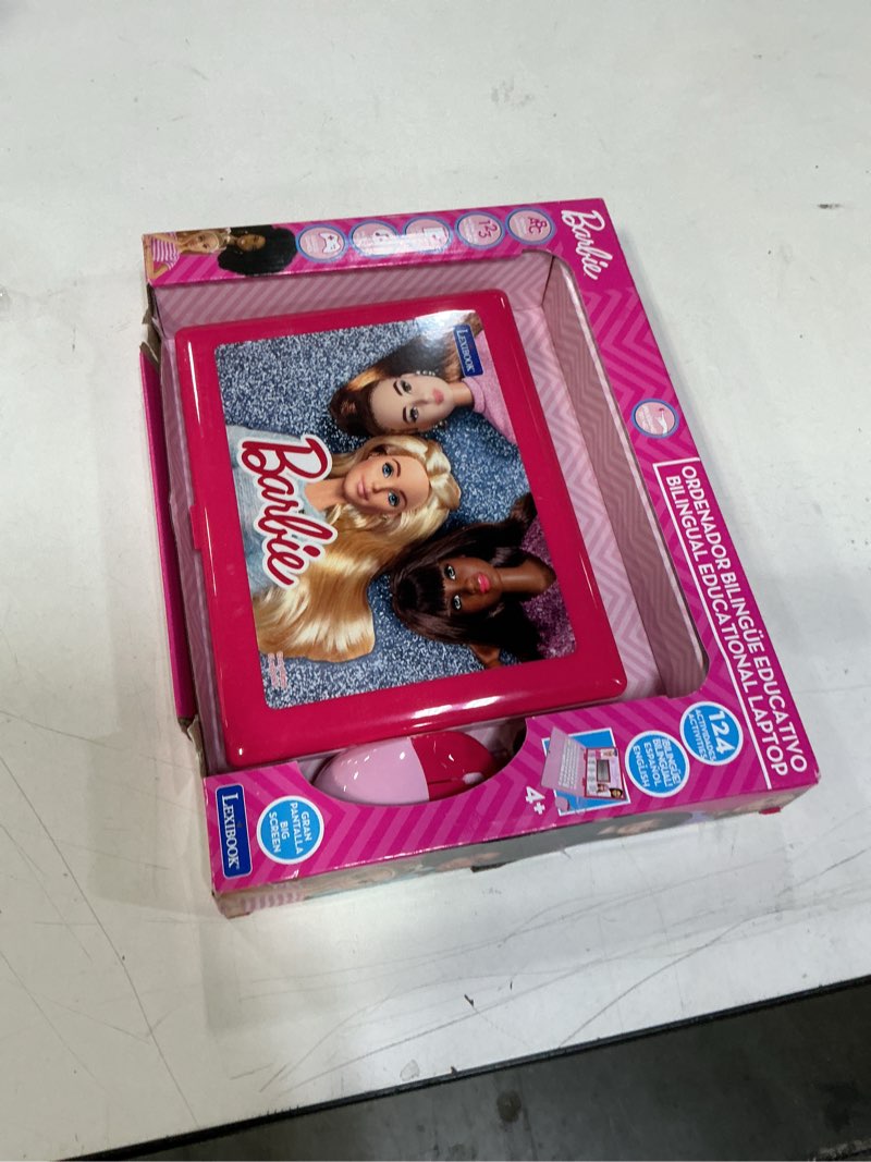 Condition photo showing New/Like New for Lexibook Barbie, Educational and Bilingual Laptop in English/Spanish, Toy for Children with 124 Activities to Learn, Play Games and Music, Pink, JC598BBi2