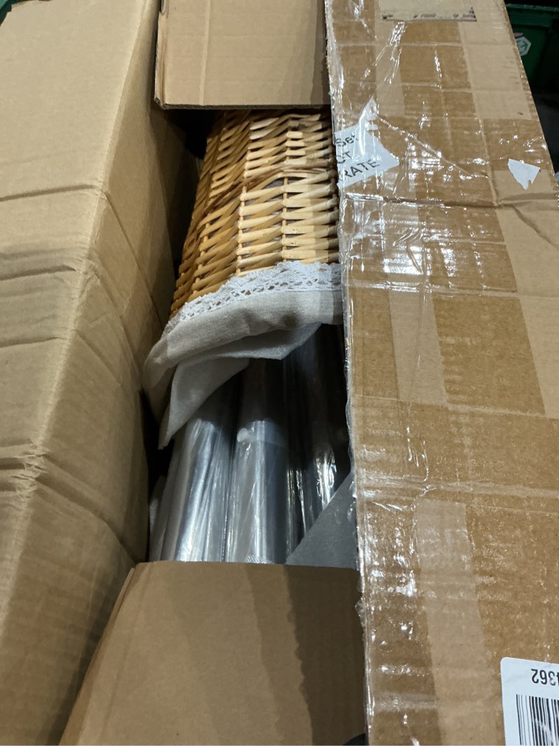 Condition photo showing Good Condition for wedding stick umbrellas bulk, 40 inch large canopy umbrellas with woven rattan basket windproof rainproof white 30