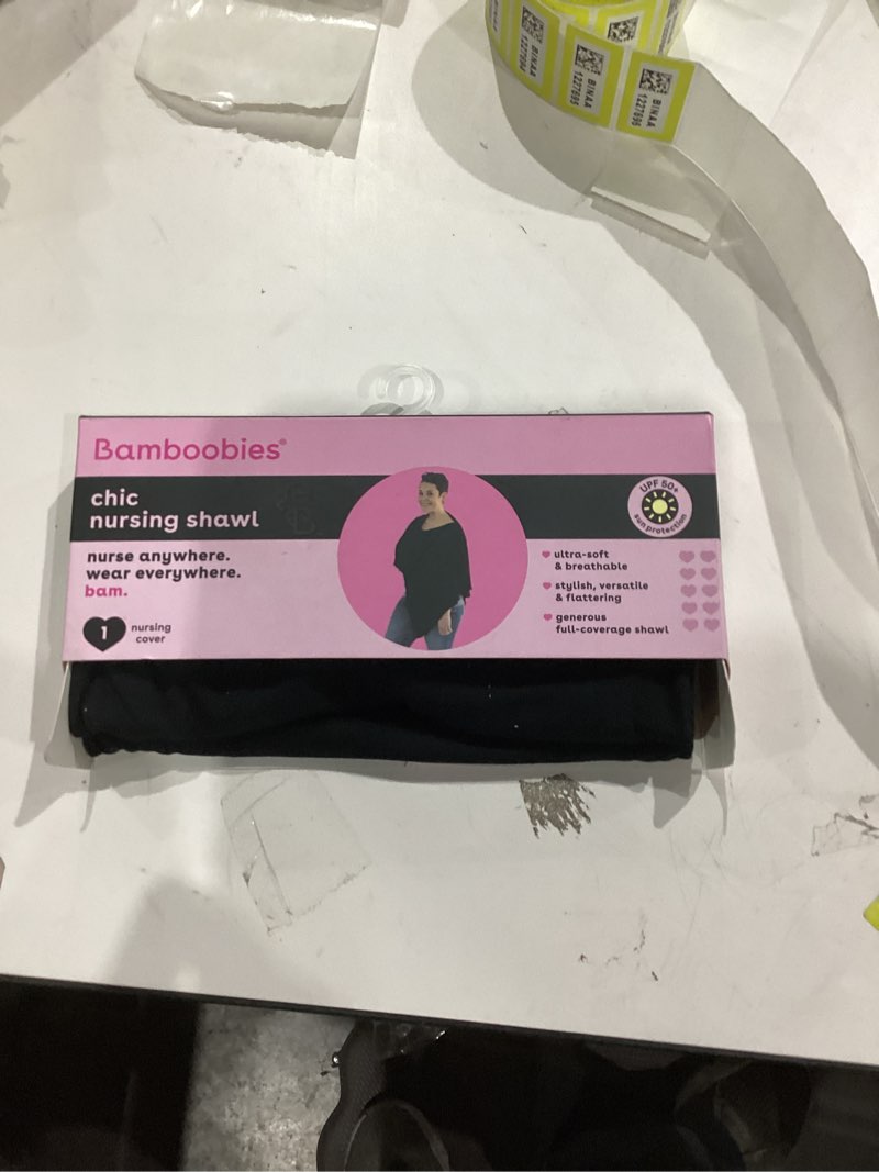 Condition photo showing New/Like New for Bamboobies Breastfeeding Shawl - Nursing Cover for Breastfeeding - Ultra-soft Black Poncho