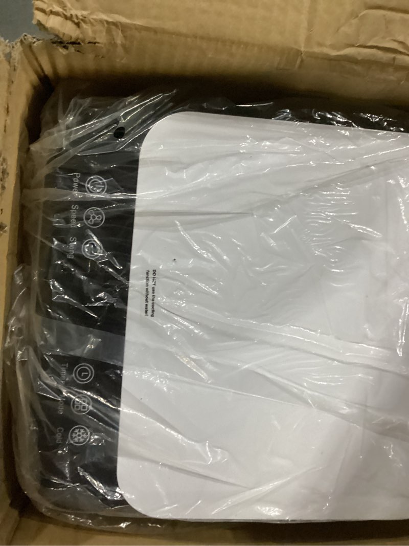 Condition photo showing New/Like New for Evaporative air cooler model #RKQ2214R Evaporative Air Cooler with Remote & Timer, 2200+ CFM Portable Fan That Blows Cold Air for Large Room, Home Office, Bedroom - 2.1Gal High-Capacity Tank, 3 Modes, Whisper Quiet 30dB & Sleep Mode