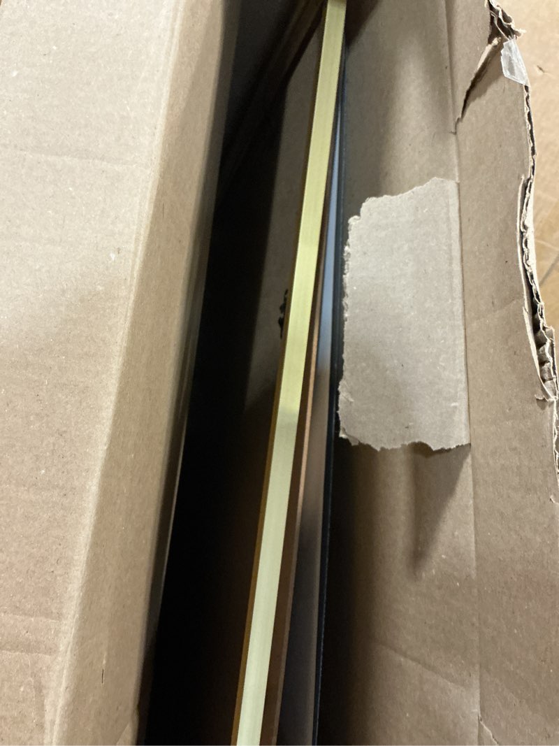 Condition photo showing As Is for lavezee 24x36 poster frame for artwork, puzzles and photos, gold picture frame display 24 x 36 inch photo picture frame for wall, metal gold 24x36