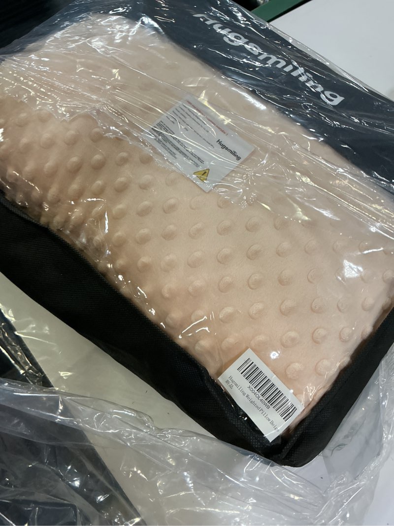 Condition photo showing New/Like New for weighted pillow, 6.6lbs 20 * 12 inch tactile sensory huggable lap pillows with machine washable cover, chemical-free fabric, better sleep on couch (beige)