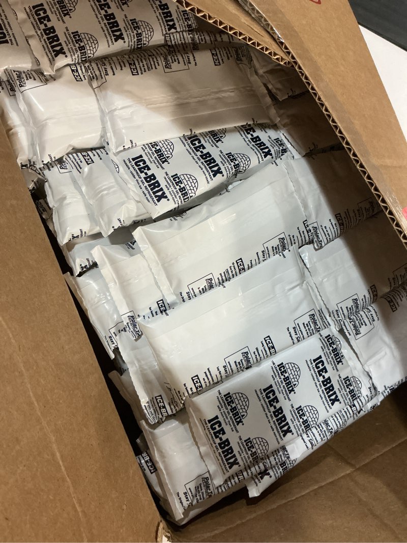 Condition photo showing New/Like New for aviditi ice-brix ice packs for shipping 5 x 2 3/4" (96 pack bulk) food-safe reusable refrigerant gel ice packs for lunch boxes, coolers & mailing perishables; instant cold packs for shipping