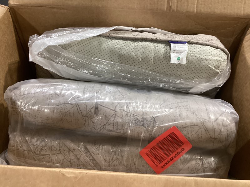 Condition photo showing Good Condition for marble pattern 3" chair cushion for dining chair, filling bite-size memory foam u-shaped seat cushions for kitchen chairs, non-slip indoor chair pad with ties, set of 4, wood color wood color 4