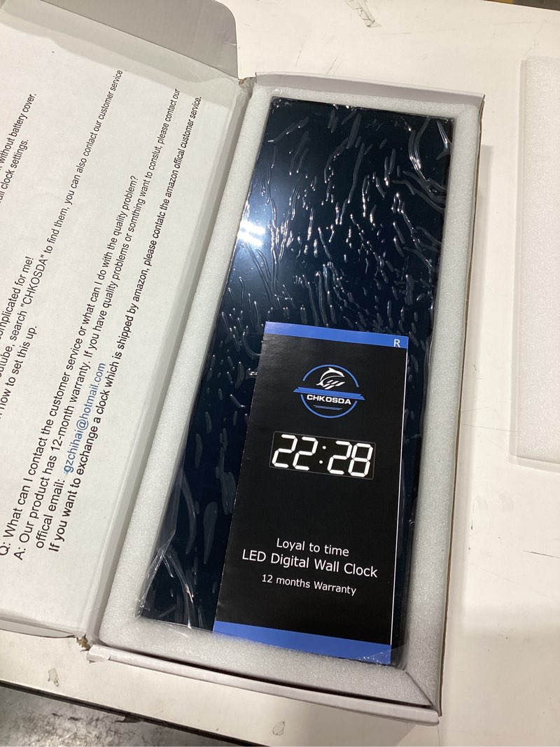 Condition photo showing Good Condition for LED Large Digital Wall Clock, Oversize Digital Clock with 6” Numbers, Remote Control Count up/Countdown Timer Clock, Auto Dimmer, Big Calendar and Thermometer?Yellow