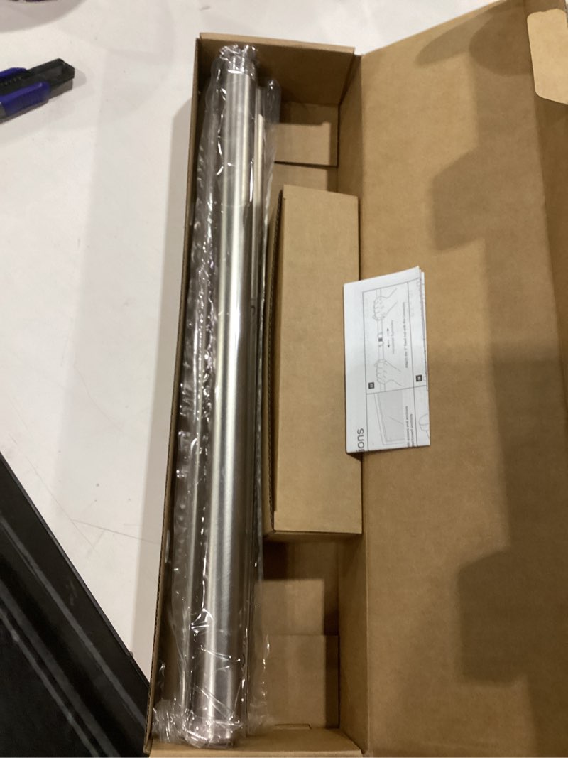 Condition photo showing New/Like New for zeerobee curtain rods for windows 32 to 48, brushed nickel curtain rod, adjustable 1 inch heavy duty outdoor/indoor modern drapery pole, 32"-48" 32"-48" brushed nickel