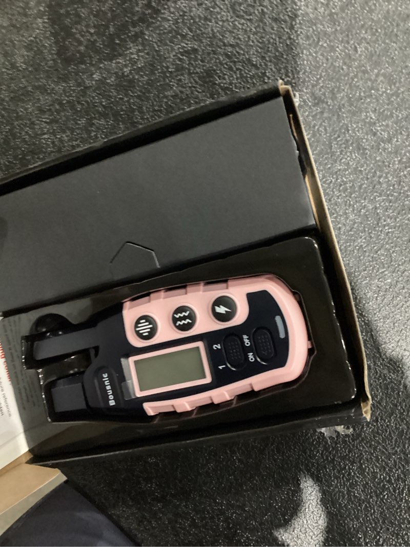 Condition photo showing Good Condition for Bousnic Dog Shock Collar 2 Dogs (5-120Lbs) - 3300 ft Waterproof Training Collar for Dogs Large Medium Small with Rechargeable Remote, Beep (1-8) Vibration (1-16) and Humane Shock (1-99) Modes Pink