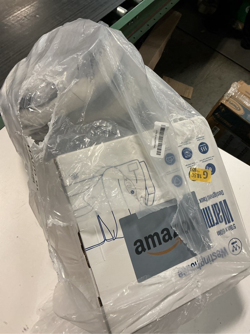 Condition photo showing Good Condition for Westinghouse Electric Blanket Heated Throw, Super Cozy Luxury Faux Fur & Sherpa with 6 Heating Levels & 2-10 Hours Auto Off, Fast Heating & Overheat Protection, 50x60 Inch, Blue Gray Bluegrey Stripe Throw 50"x60"