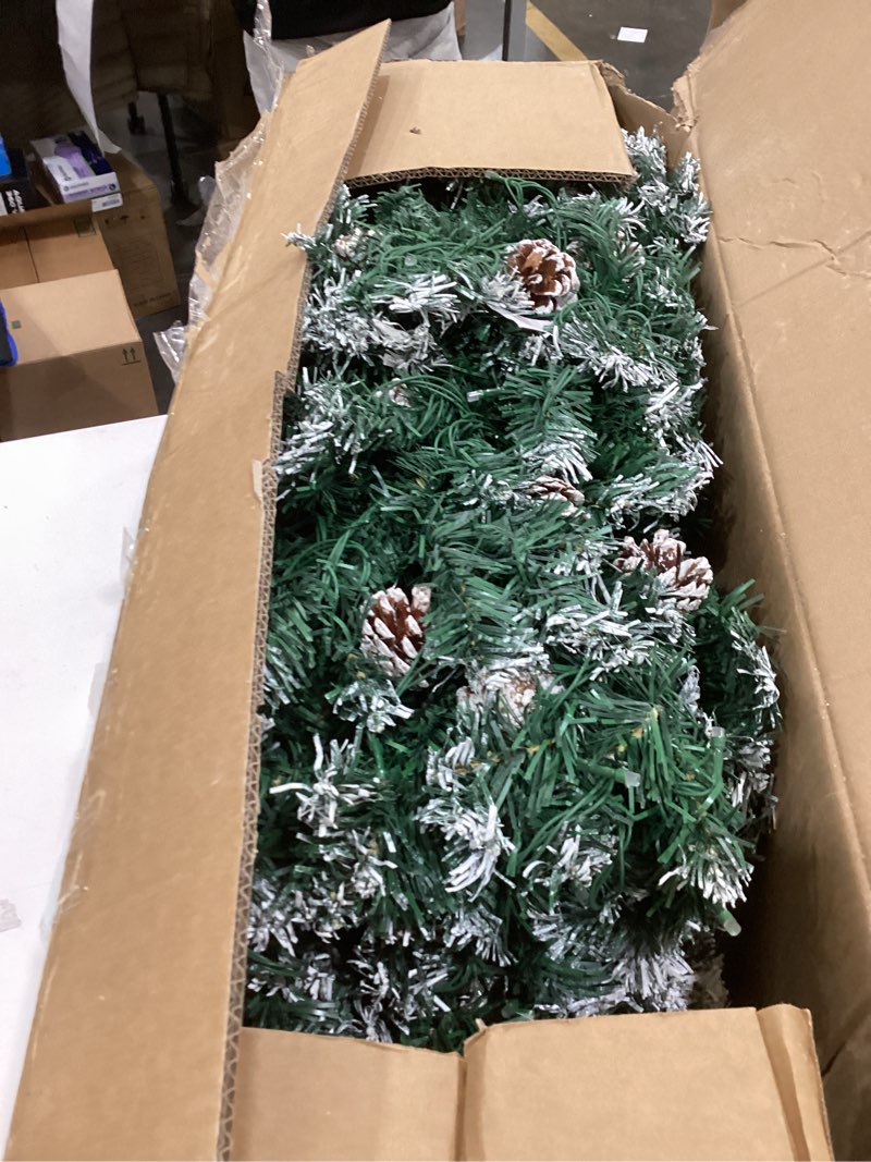 Condition photo showing Good Condition for HOLLO STAR 6 ft Prelit Christmas Tree with 250 LED Lights, App Control, Artificial Christmas Tree, Multi-Color RGBW Lights, 914 Flocked Frosted Tips, 58 Pine Cones, Metal Base, for Home, Party 6ft