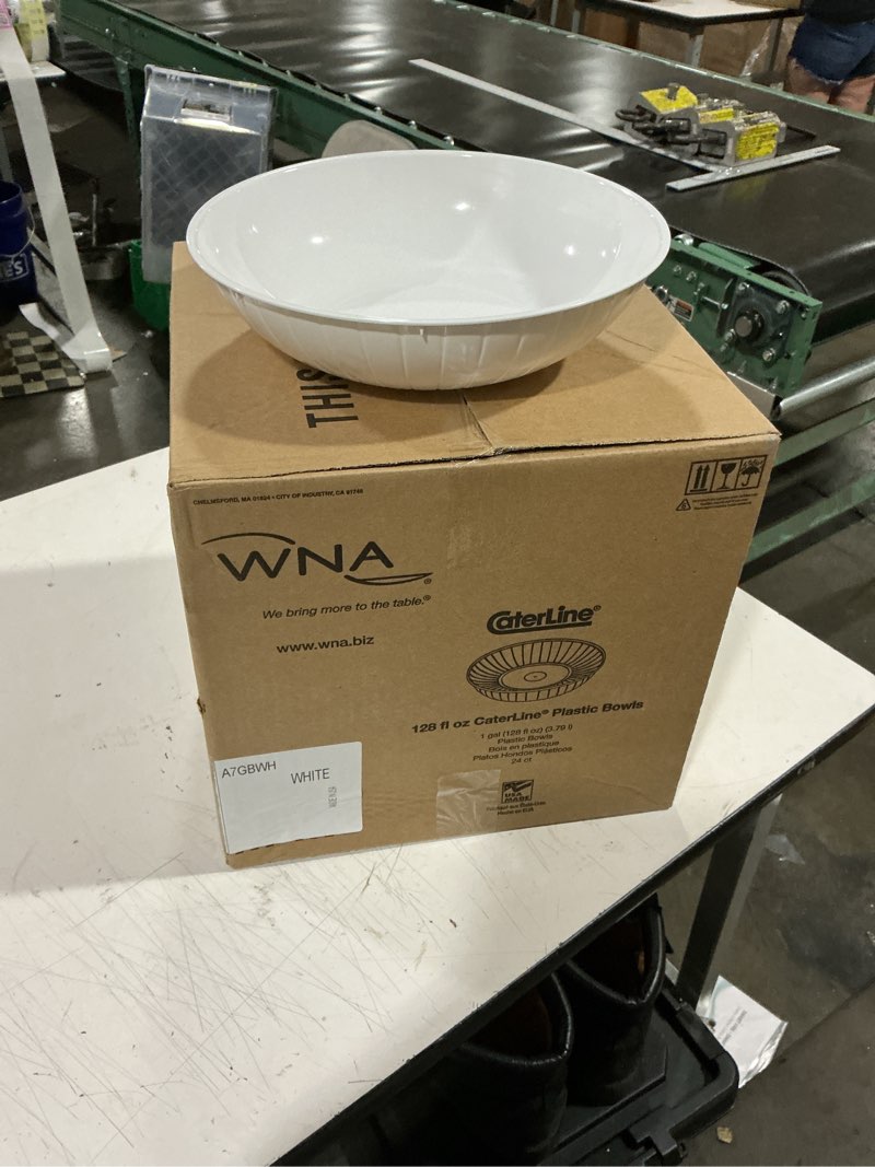 Condition photo showing Good Condition for wna 128oz 1 gallon bowl white pack 24
