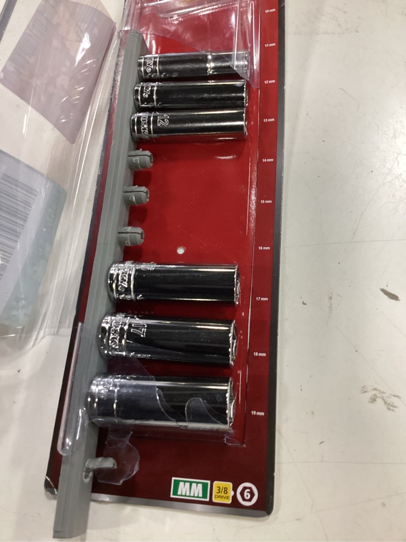 Condition photo showing As Is for 3/8 in. drive deep metric socket set (10-piece)