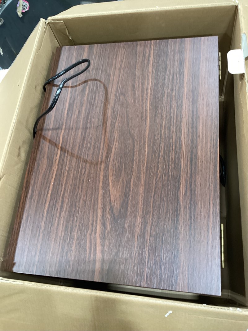 Condition photo showing As Is for victrola the quincy 6-in-1 bluetooth record player & multimedia center with built-in speakers – 3-speed turntable, cd & cassette player, am/fm radio, wireless music streaming (espresso) espresso record player