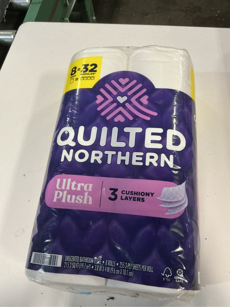 Condition photo showing New/Like New for georgia pacific quilted northern ultra plush® toilet paper, 8 mega rolls white pack of 1