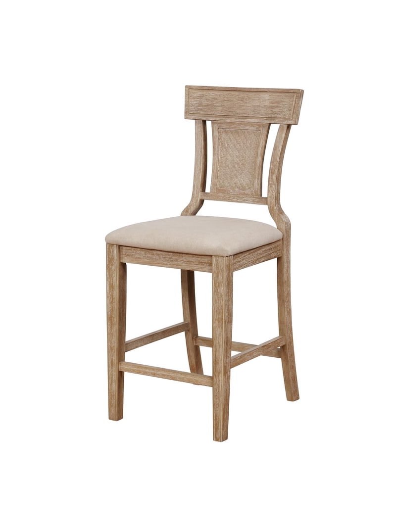 Linon Rylan 26" Seat Counter Stool, Rustic Graywash/Beige