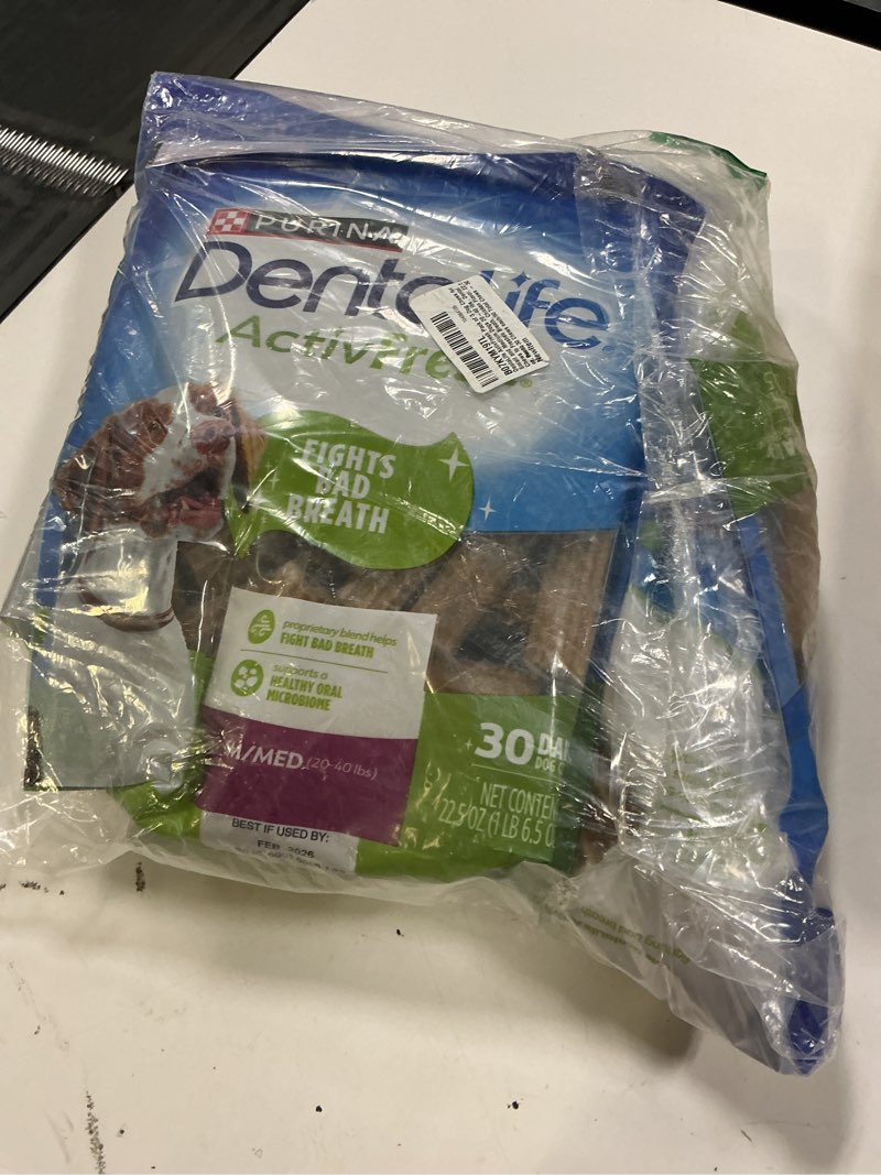 Condition photo showing Good Condition for dentalife activfresh pack of 3 dog chews for small and medium dogs 20-40 lbs., dental chews to freshen breath, chicken flavor, 22.5 oz. each, 30 chews each/90 total chews - 30 ct. pouch 1.41 pound (pack of 3)