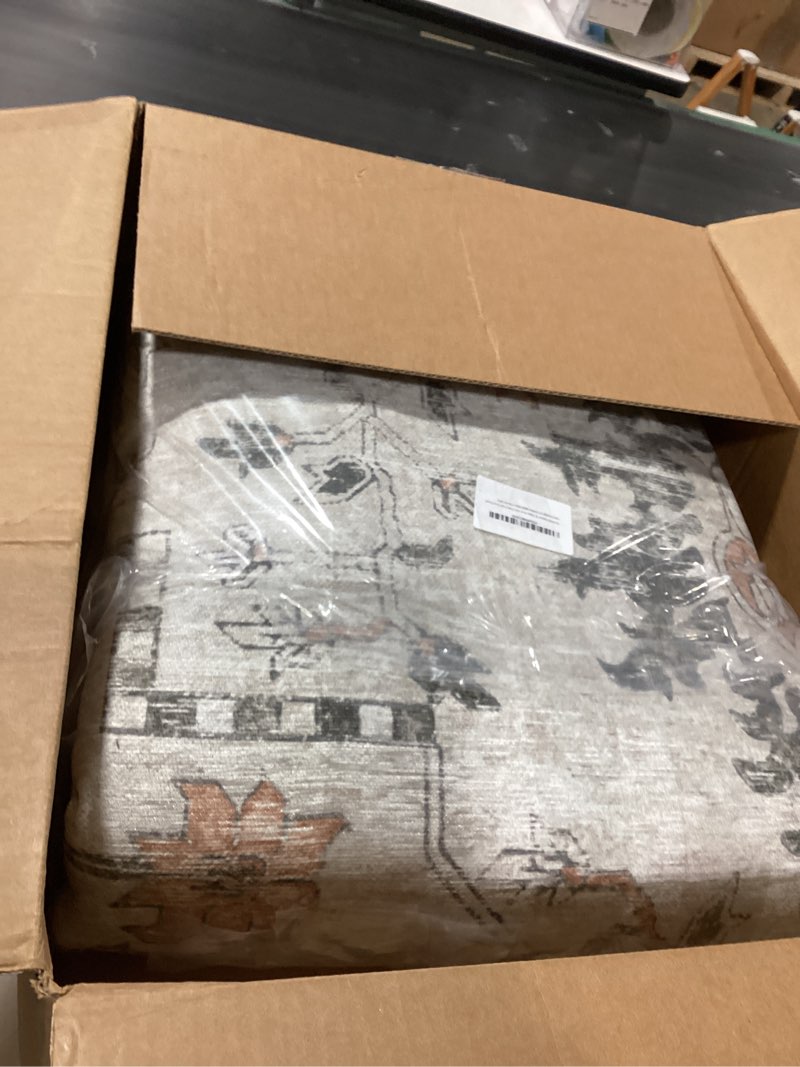 Condition photo showing New/Like New for genimo outdoor & indoor area rug 8'x10', waterproof, non-shedding, easy cleaning, boho mat for patio, living room, balcony, dining room, rv, deck, bedroom, camping, outside carpet,light grey brown light grey brown 8' x 10' (rectangular)