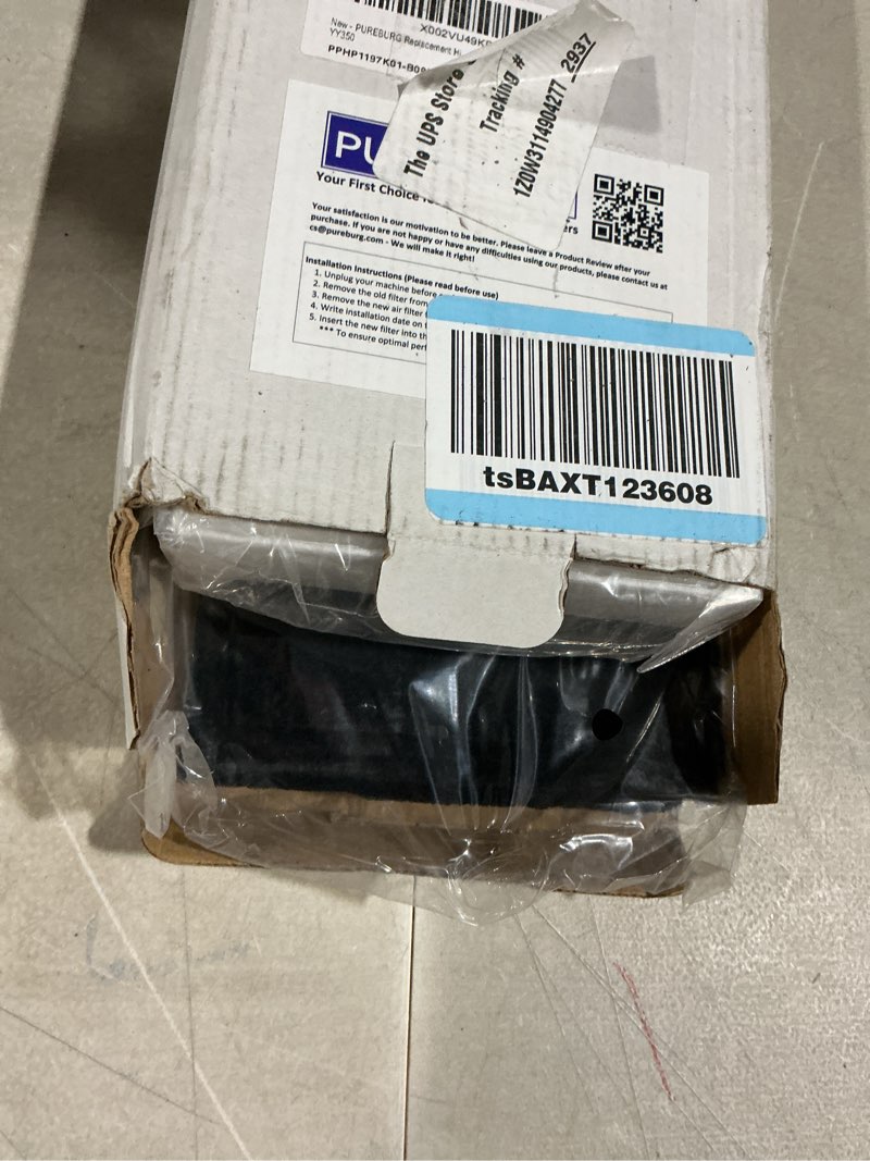 Condition photo showing As Is for pureburg yy350 replacement true hepa filter kit compatible with lasko lp300 and lp450 air purifiers, part number yy350,h13 4 activated carbon pre-filters air clean dust vocs odor