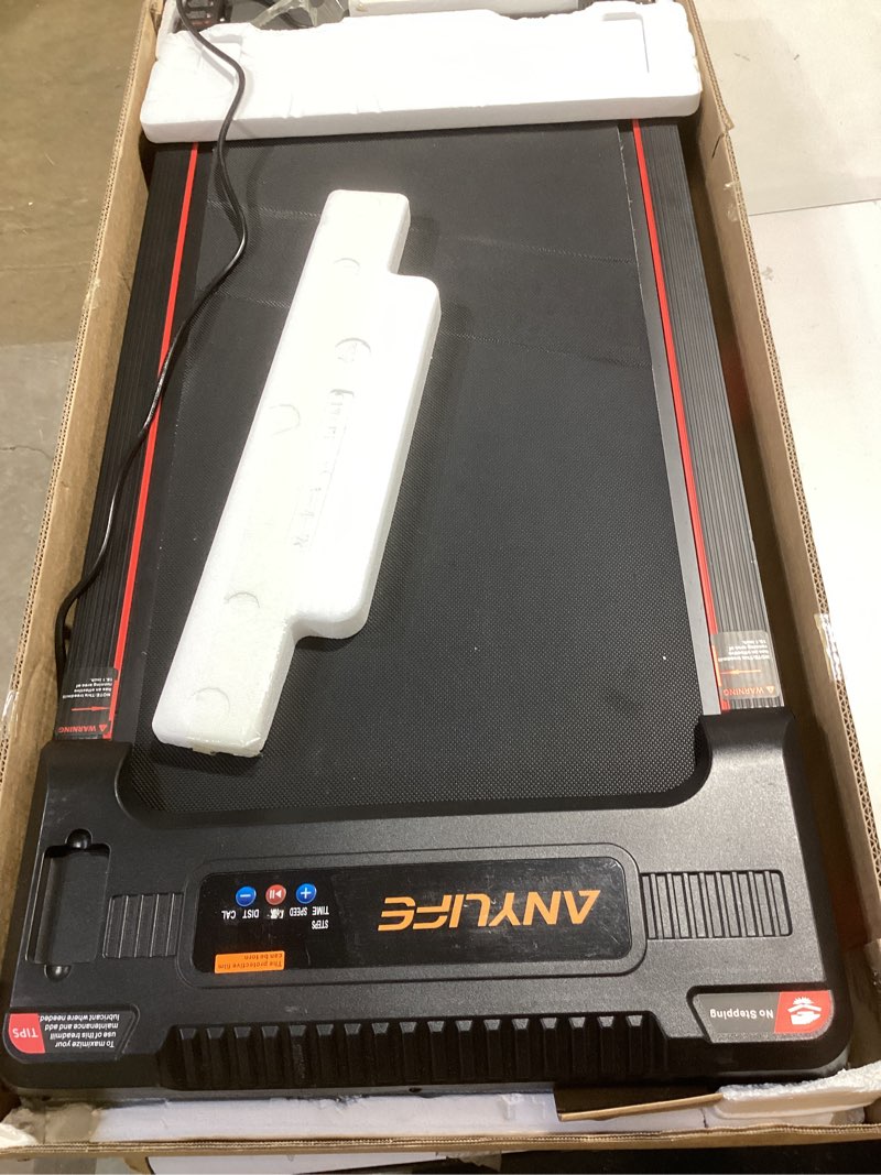 Condition photo showing Good Condition for walking pad treadmill, anylife incline walking pads under desk 330lb capacity, 2.5hp portable treadmills for home, compact treadmill small running pad with led display, remote control black red