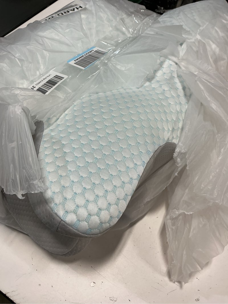 Condition photo showing As Is for DONAMA Cervical Pillow for Neck and Shoulder,Contour Memory Foam Pillow,Ergonomic Neck Support Pillow for Side Back Stomach Sleepers with Pillowcase Light Grey Queen Size 24.8"Lx14.96"Wx5.51"H