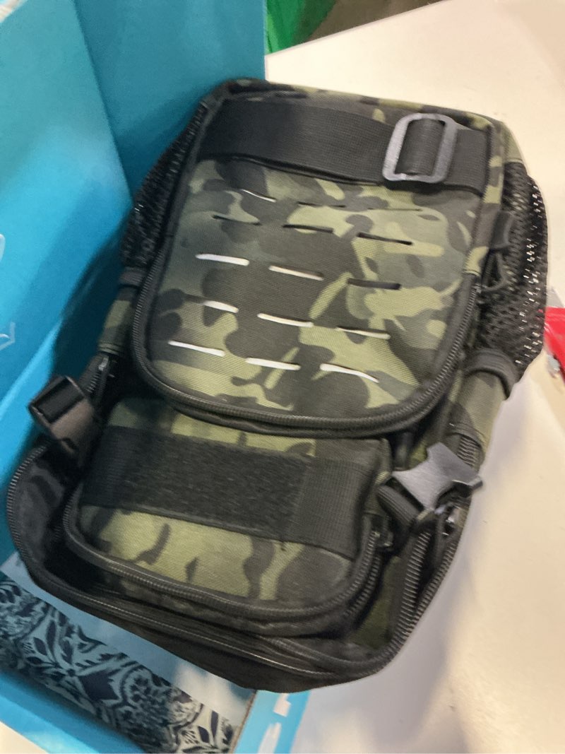 Condition photo showing Good Condition for thkfish 7pcs fishing backpack with fishing pliers kit, tactical fish sling tackle bag included fishing tackle kit, digital fishing gear weight scale, fish hook remover tools black camo