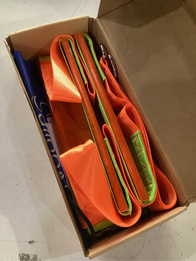 Condition photo showing New/Like New for boat rope ladder, 3 step boat ladder, heavy duty 420lbs strength with carbon fiber reinforced flat steps, foldable boarding rope ladder for inflatable boat, pontoon boat, sailboat, kayak,motorboat