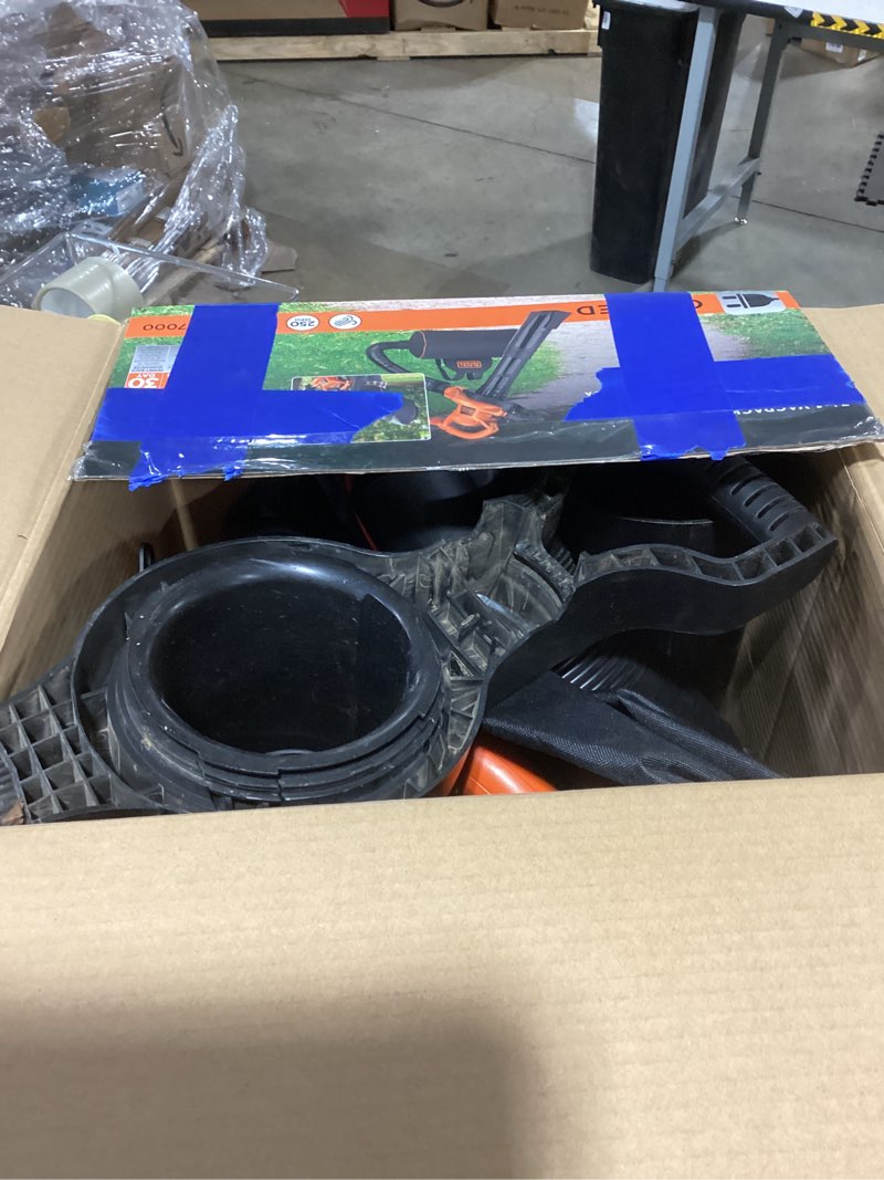 Condition photo showing As Is for BLACK+DECKER Leaf Blower, Leaf Vacuum and Mulcher 3 in 1, Backpack Blowers for Lawn Care,250 mph Airflow, 400 cfm Delivery Power, Reusable Bag Included, Corded (BEBL7000)