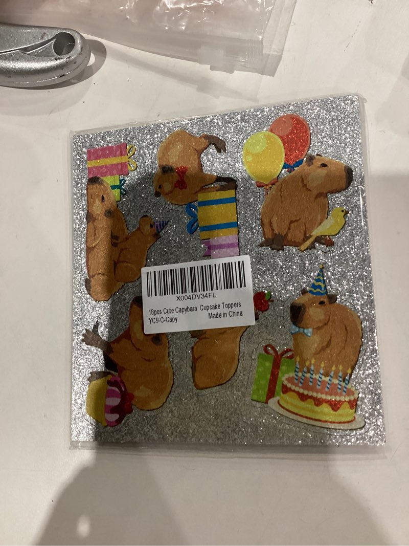 Condition photo showing New/Like New for 18pcs Cute Capybara Dessert Cupcake Toppers, Animal Themed Capybara Birthday Cupcake Picks, Cute Cartoon Capybara Party Decorations of Kids
