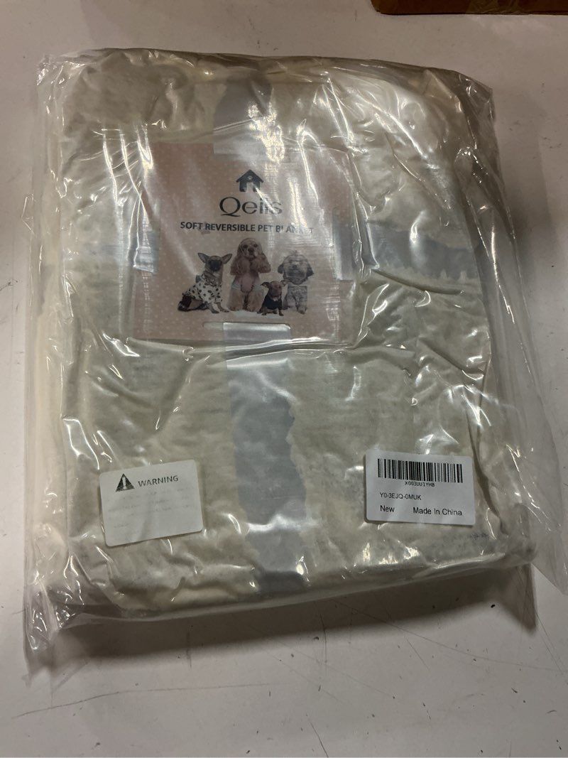 Condition photo showing New/Like New for Qeils Dog Blankets for Small Dogs - Waterproof Pet Blanket Washable - Sherpa Fleece Puppy Blanket, Soft Plush Reversible Dog Blanket for Bed Couch Car Sofa, 30"X40", Grey Paw Print Grey Paw Cut 30''x40''