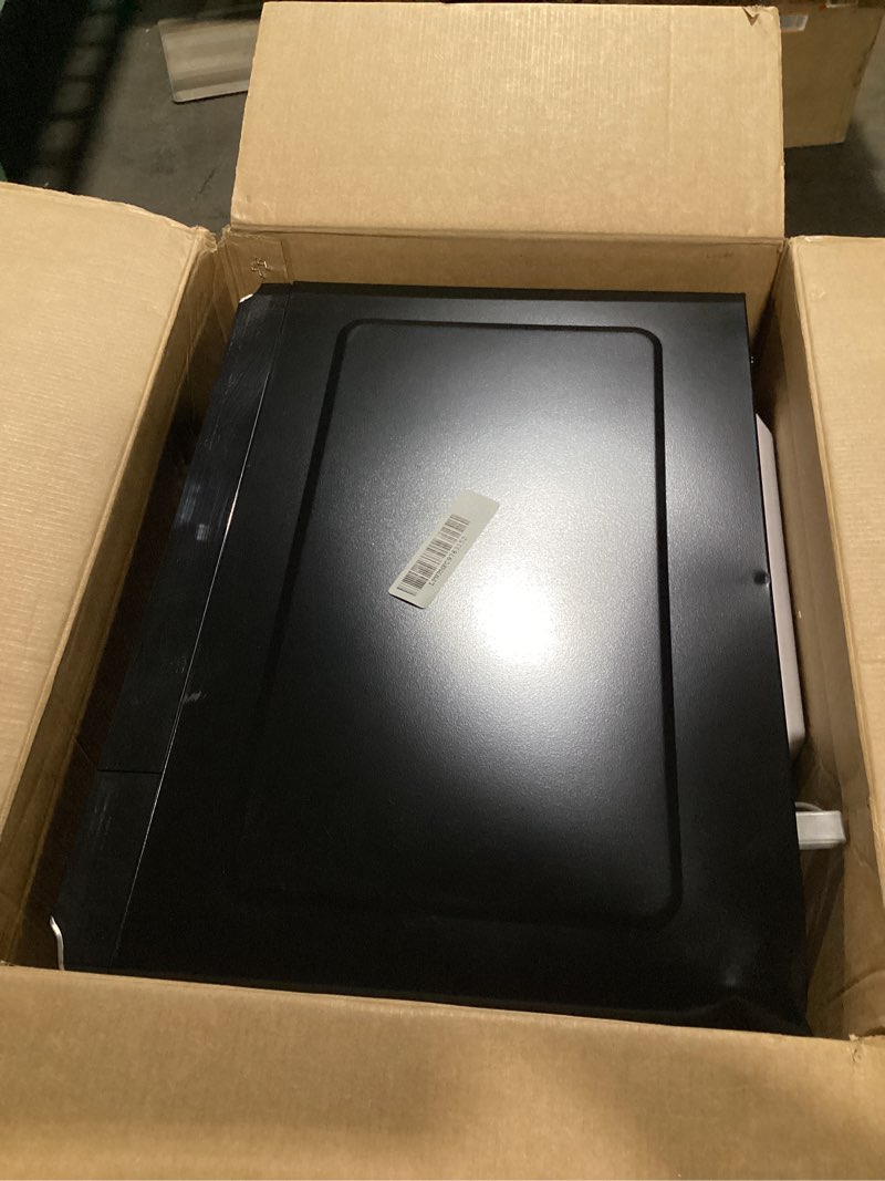 Condition photo showing As Is for BLACK+DECKER Digital Microwave Oven with Turntable Push-Button Door, Child Safety Lock, Stainless Steel, 0.9 Cu Ft 0.9 Cu.Ft