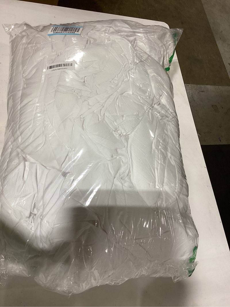 Condition photo showing Good Condition for queen comforter set 3 piece white by utopia bedding, comforters queen size, bedding comforters sets, down alternative soft bed set, 1 comforter (88 x 88 inches) 2 pillow shams (20 x 26 inches) queen white