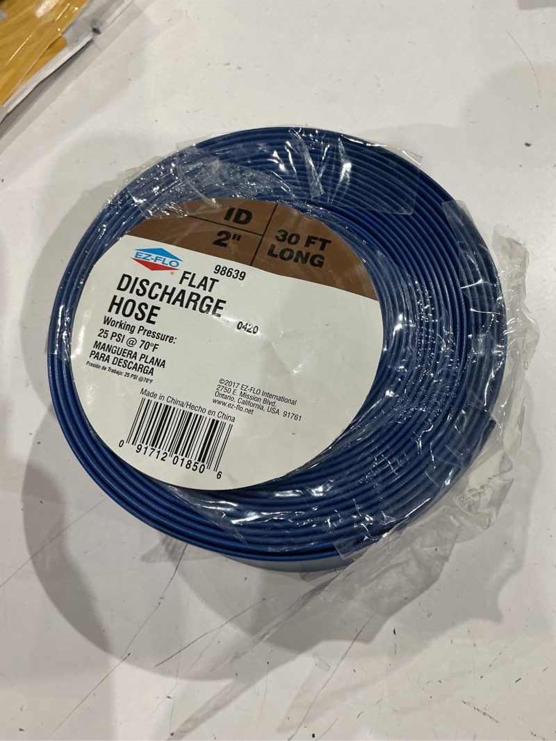 Condition photo showing Good Condition for ez-flo 2-in id x 30-ft pvc blue flat discharge hose
