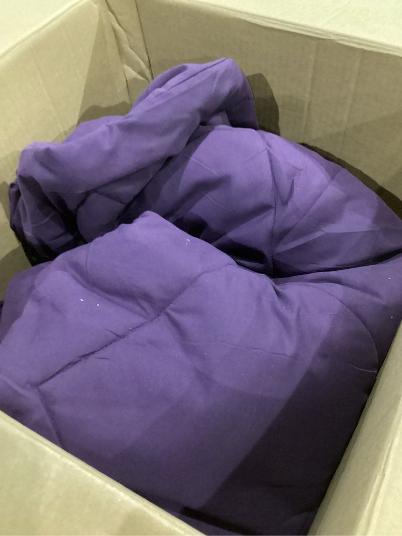 Condition photo showing As Is for DOWNCOOL Queen Comforter Set -All Season Bedding Comforters Sets with 2 Pillow Cases-3 Pieces Bedding Sets Queen -Down Alternative Purple Queen Size Comforter Sets(88"x92")
