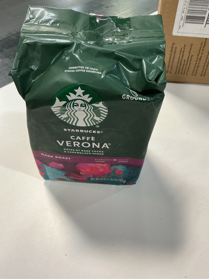 Condition photo showing item condition for (Best before  14 / Jan / 2026 ) Starbucks Ground Coffee, Dark Roast Hot or Iced Coffee, Caffè Verona, 28 oz Caffè Verona 28 Ounce (Pack of 1)