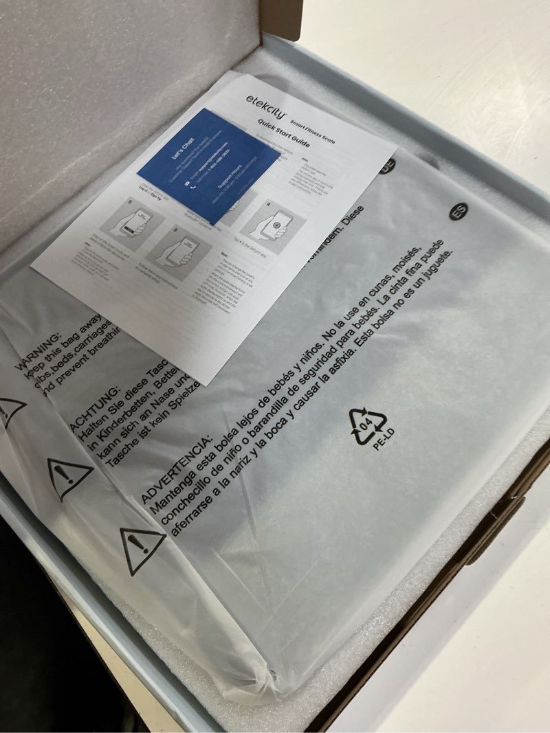 Condition photo showing New/Like New for etekcity fsa&hsa eligible smart scale for body weight fat, digital weighing machine for accurate bmi muscle mass composition, apple health compatible fitness equipment,tft,?tempered glass,black black-color screen ?11.8 x 11.8 inches