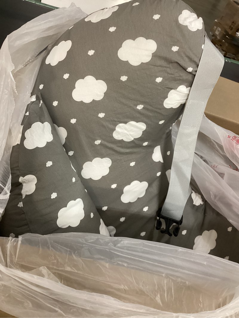 Condition photo showing Good Condition for momcozy original nursing pillow for breastfeeding-pioneering safety fence- wider feeding pillows for more support for mom & baby- easier nursing & hand free- fit for all, removable cotton cover grey