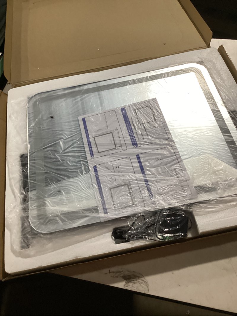 Condition photo showing Good Condition for ROLOVE 22x17 Inch Lighted Vanity Mirror with Dimmable LED Lights - 3 Color Modes, Smart Touch Control & 360° Rotating Base - Desk Makeup Mirror (Black) Black 22"L x 17"W