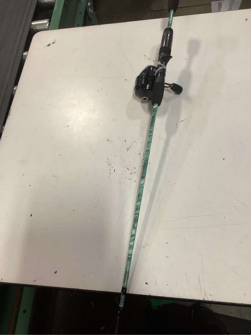 Condition photo showing As Is for shakespeare reverb spincast reel and fishing rod combo old model mossy oak kit