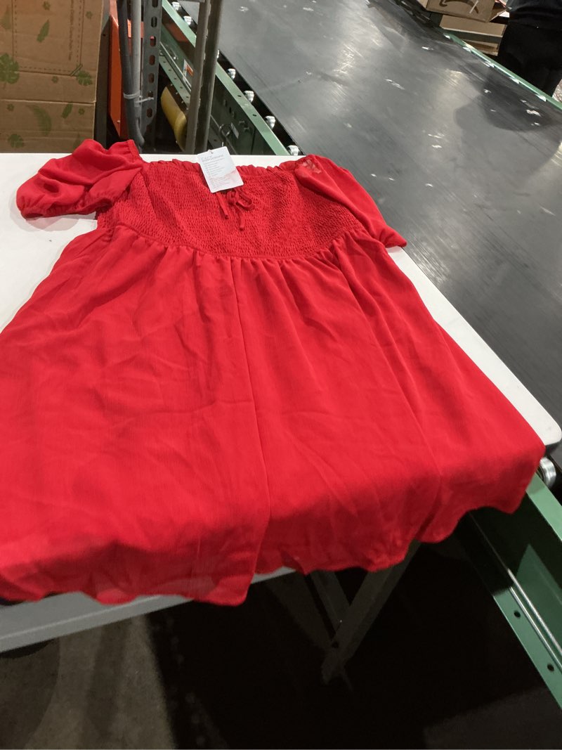 Condition photo showing Good Condition for red milkmaid neck frill dress