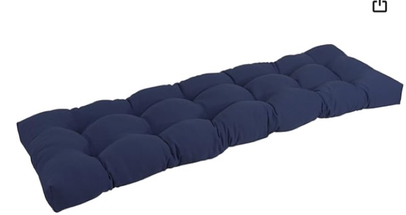 blazing needles twill tufted bench cushion, 60" x 19", steel grey