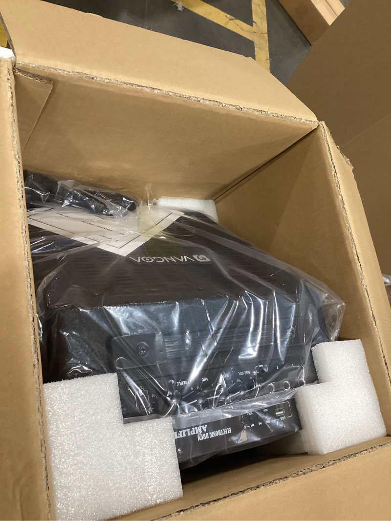 Condition photo showing New/Like New for vangoa electric drum amp 40w professional amplifier speaker, 3 inputs 3 band eq wireless electronic drum monitor, keyboard speaker includes power cable, black 40w + 3 inputs