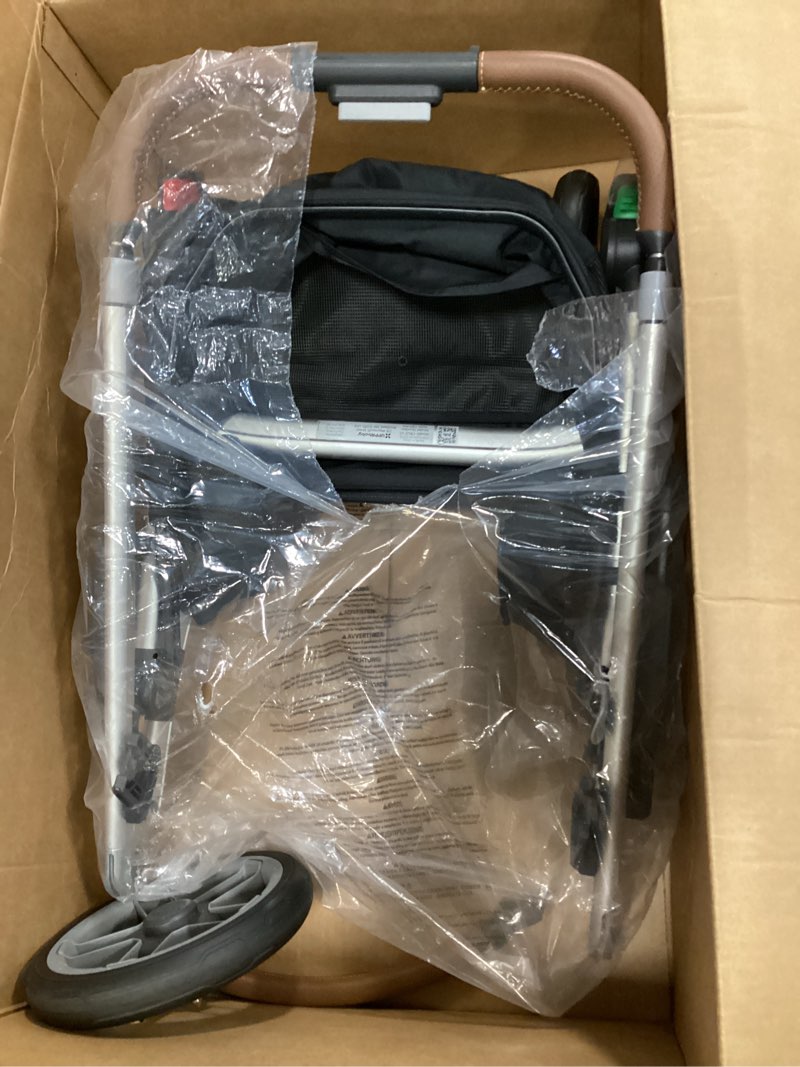 Condition photo showing As Is for UPPAbaby Cruz V2 Stroller/Full-Featured Stroller with Travel System Capabilities/Toddler Seat, Bumper Bar, Bug Shield, Rain Shield Included/Gwen (Green Mélange/Carbon Frame/Saddle Leather)